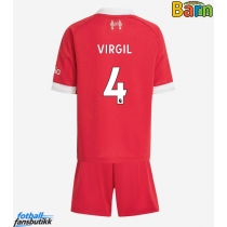 Liverpool Virgil van Dijk #4 Hjemmedraktsett Barn 2025-26 Kortermet (+ Korte bukser)